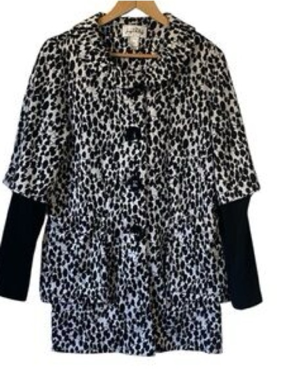 Joseph Ribkoff Artsy Abstract Leaf Swing Jacket Tiered Mixed Media Sleeve
